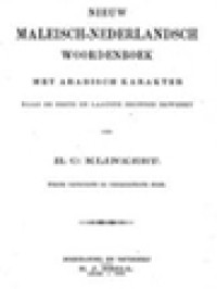 Image of Nieuw Maleisch-Nederlandsch Woordenboek Met Arabisch Karakter