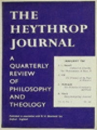 Image of Heythrop Journal - A Quarterly Review Of Philosophy And Theology