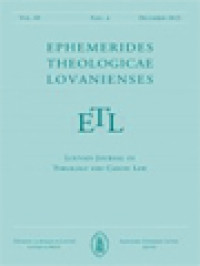 Image of Ephemerides Theologicae Lovanienses - Vol 85, Fasc.4 - December 2009