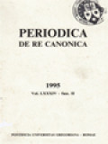 Periodica De Re Canonica., Vol. LXXXIV - Fasc. II - 1995