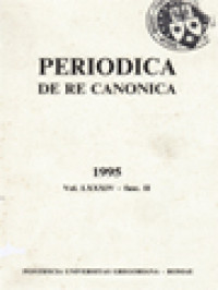 Image of Periodica De Re Canonica., Vol. LXXXIV - Fasc. II - 1995