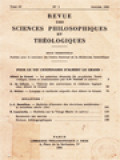 Revue Des Sciences Philosophiques Et Théologiques - Tome. 65, No. 1 - Janvier 1981