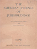The American Journal Of Jurisprudence - Vol. 15 - 1970
