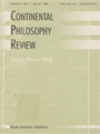 Image of Continental Philosophy Review - Vol. 31. No. 1 - January 1998