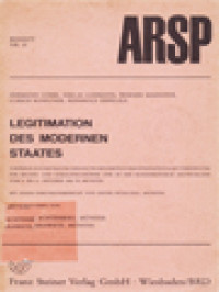 Image of Legitimation Des Modernen Staates: Vorträge der Tagung der Deutschen Sektion der Internationalen Vereinigung für Rechts- und Sozialphilosophie (IVR) in der Bundesrepublik Deutschland vom 8. bis 11. Oktober 1980 in Münster