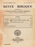 Revue Biblique / Publiée Par L'Ecole Pratique D'études Bibliques