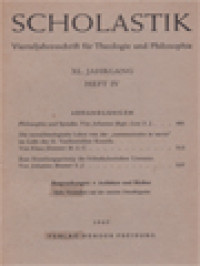 Image of Scholastik Vierteljahresschrift Für Theologie Und Philosophie, XL Jahrgang Heft IV