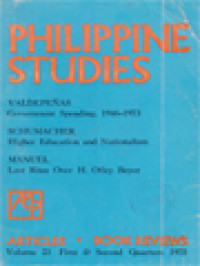 Image of Philippine Studies, Vol 23, First & Second Quarters - 1975