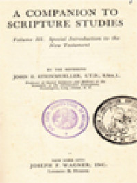 Image of A Companion To Scripture Studies, Volume III: Special Introduction To The New Testament