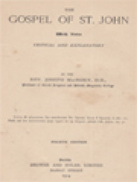 Image of The Gospel Of St. John: Critical And Explanatory