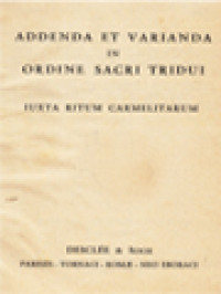 Image of Addenda Et Varianda In Ordine Sacri Tridui Iuxta Ritum Carmelitarum