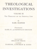 Theological Investigations, Volume III: The Theology Of The Spiritual Life