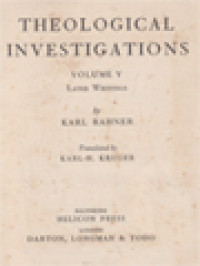 Image of Theological Investigations, Volume V: Later Writings