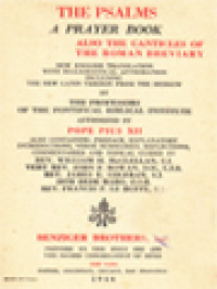 Image of The Psalms: A Prayers Book Also The Canticles Of The Roman Breviary