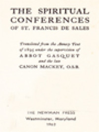 Image of The Spiritual Conferences Of St. Francis De Sales