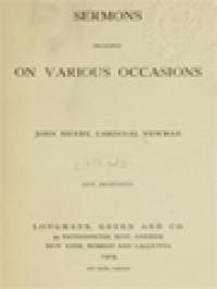 Image of Sermons Preached On Various Occasions