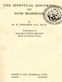 Image of The Spiritual Doctrine Of Dom Marmion
