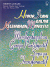 Image of Hidup Ilahi Dalam Kelemahan Manusia: Memberdayakan Gereja Partisipatif Supaya Transformatif