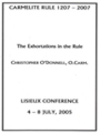 Image of The Exhortations In The Rule