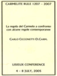 Image of La Regola Del Carmelo A Confronto Con Alcune Regole Contemporanee