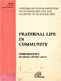 Image of Fraternal Life In Community: Congregation For Institutes Of Consecrated Life And Societies Of Apostolic Life