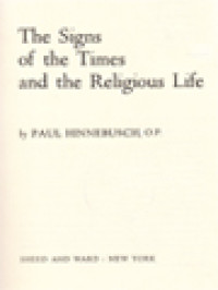 Image of The Signs Of The Times And The Religious Life