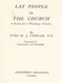 Image of Lay People In The Church: A Study For A Thelogy Of Laity
