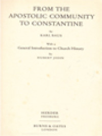 Image of Handbook Of Church History I: From The Apostolic Community To Constantine