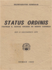 Image of Status Ordinis Fratrum B. Mariae Virginis De Monte Carmelo, Die 31 Decembris 1979