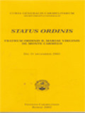 Status Ordinis Fratrum B. Mariae Virginis De Monte Carmelo, Die 31 Decembris 2001