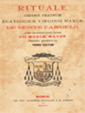 Rituale Ordinis Fratrum Beatissimae Virginis Mariae De Monte Carmelo