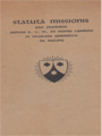 Image of Statuta Missionis: Pro Fratribus Ordinis B. V. M. De Monte Carmelo In Vicariatu Apostolico De Malang