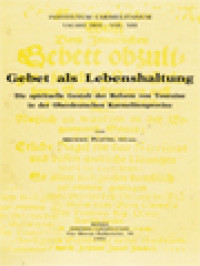 Image of Gebet Als Lebenshaltung: Die Spirituelle Gestalt Der Reform Von Touraine In Der Oberdeutschen Karmelitenprovinz