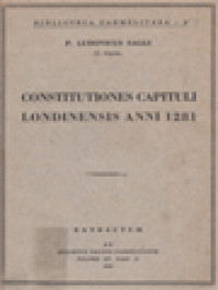 Image of Constitutiones Capituli Londinensis Anni 1281: Extractum Ex Analectis Ordinis Carmelitarum, Vol. XV, Fasc. II