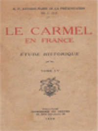 Image of Le Carmel En France: Étude Historique, Tome IV