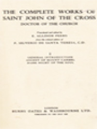 Image of The Complete Works Of Saint John Of The Cross Doctor Of The Church, Volume I: General Introduction Ascent Of Mount Carmel Dark Night Of The Soul
