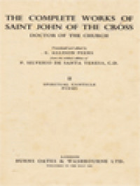 Image of The Complete Works Of Saint John Of The Cross Doctor Of The Church, Volume III: Living Flame Of Love Cautions And Counsels Spiritual Sentences And Maxims Letters And Documents Indices