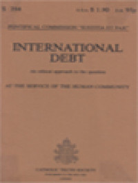 Image of At The Service Of The Human Community: An Ethical Approach To The International Debt Question: Vatican City, 27 December 1986