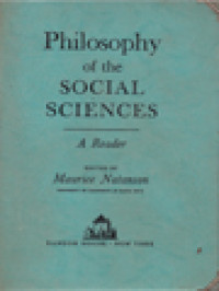 Image of Philosophy Of The Social Sciences: A Reader / Maurice Natanson (Edited)